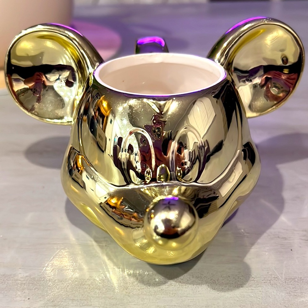 Gold figural - Disney Mickey Mouse head mug.  Special edition.